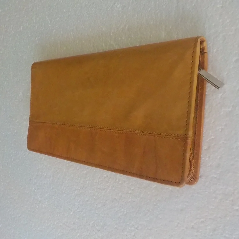Leather RFID Blocking Travel Wallet - Tan